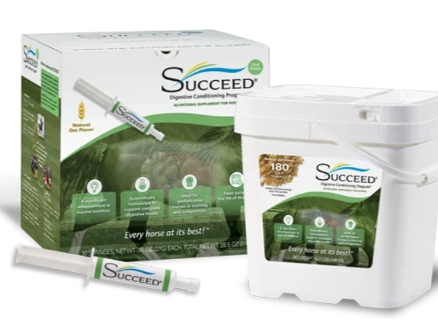 Succeed Digestive Conditioning Program product image showing labeled tubs and application syringe